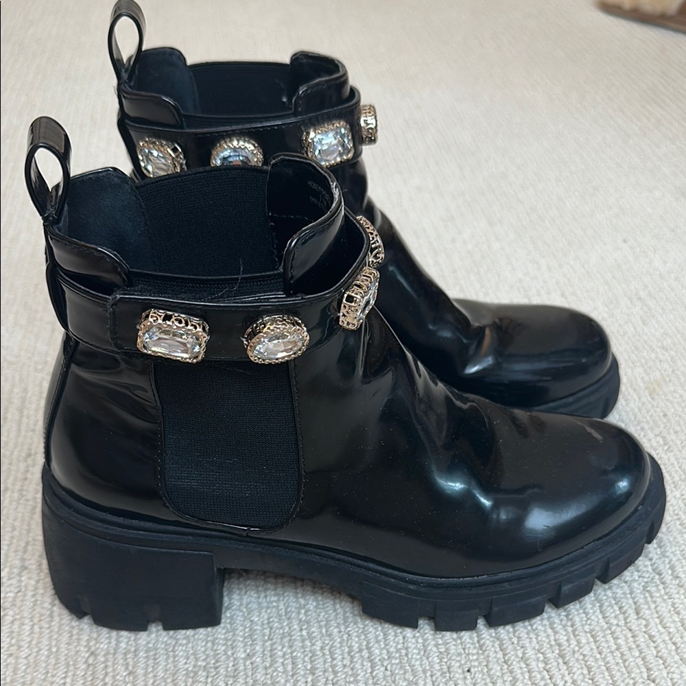 Madden Girk Black Boots with Gold Accents SOLD OUT